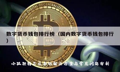 小狐狸转不出去的解决方案与常见问题分析